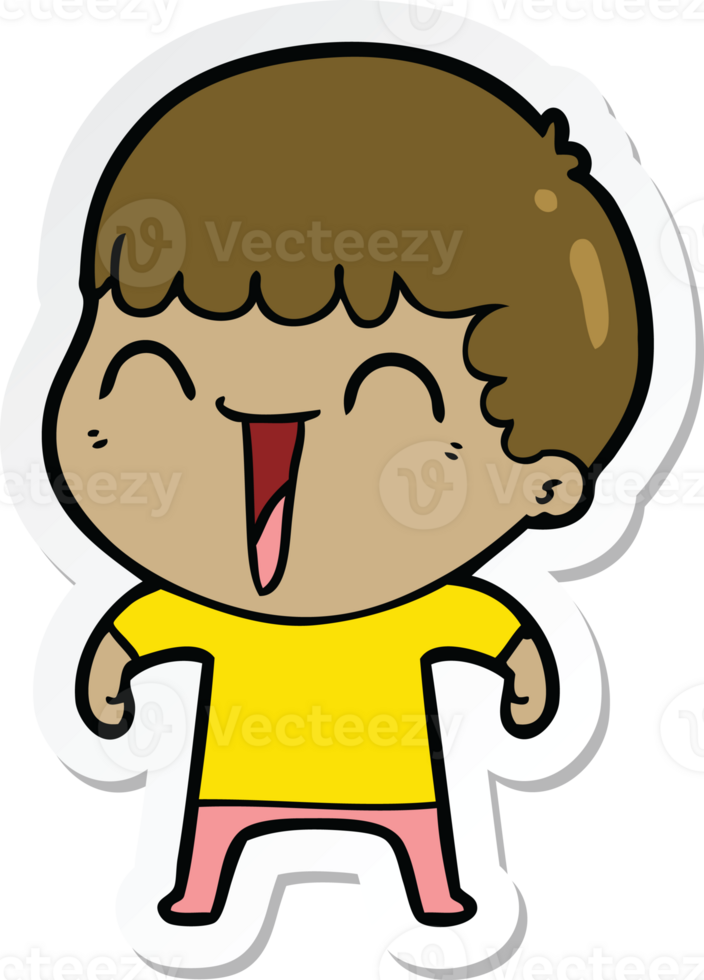 sticker of a cartoon happy man png