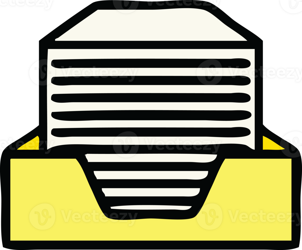 cute cartoon of a stacked papers png