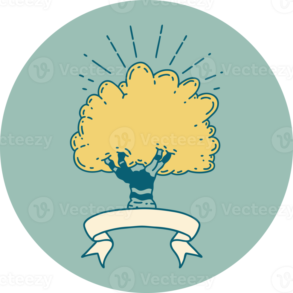 icon of a tattoo style tree png