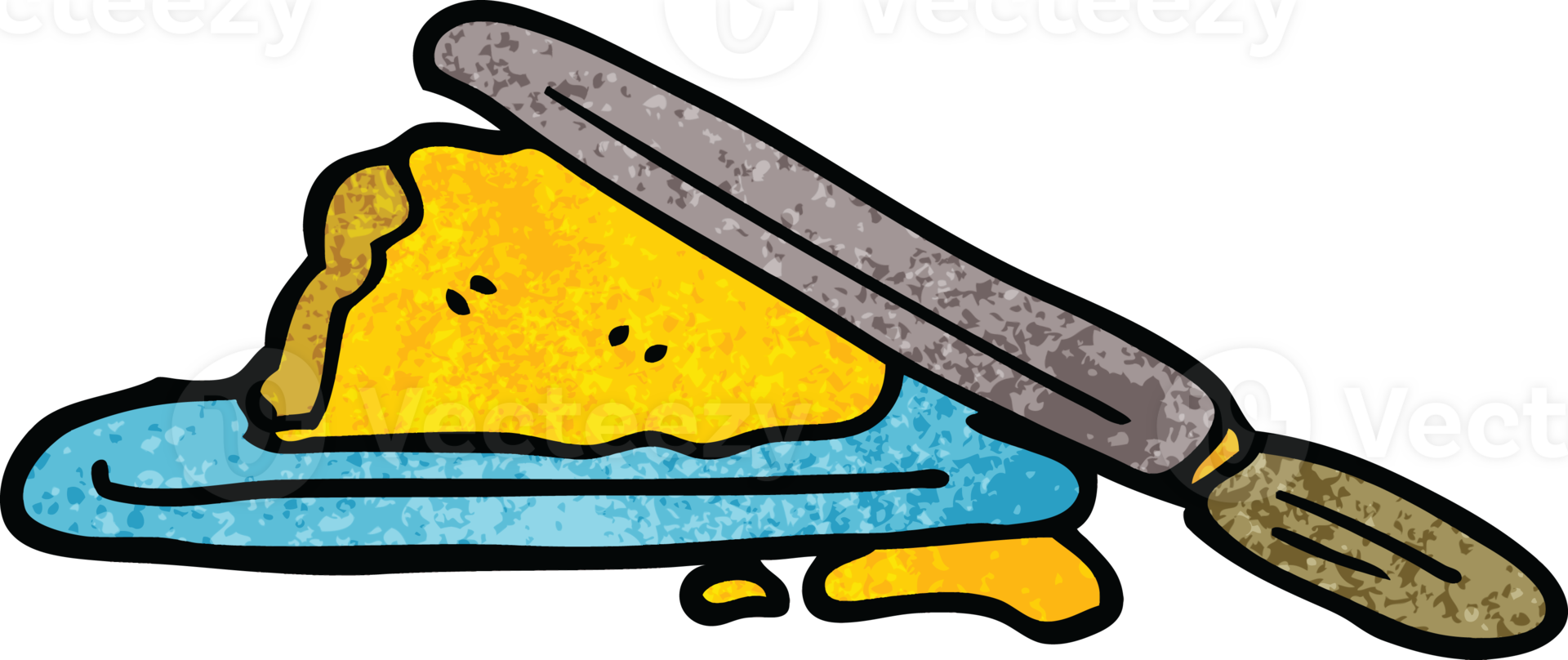 cartoon doodle butter and knife png