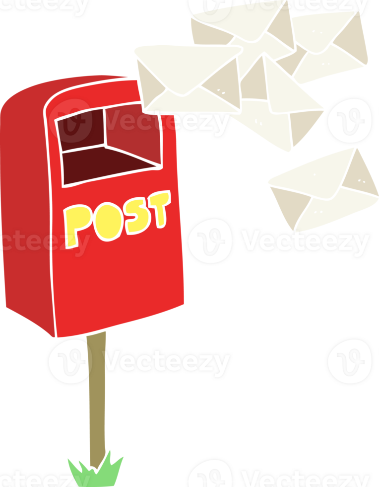 flat color illustration of post box png