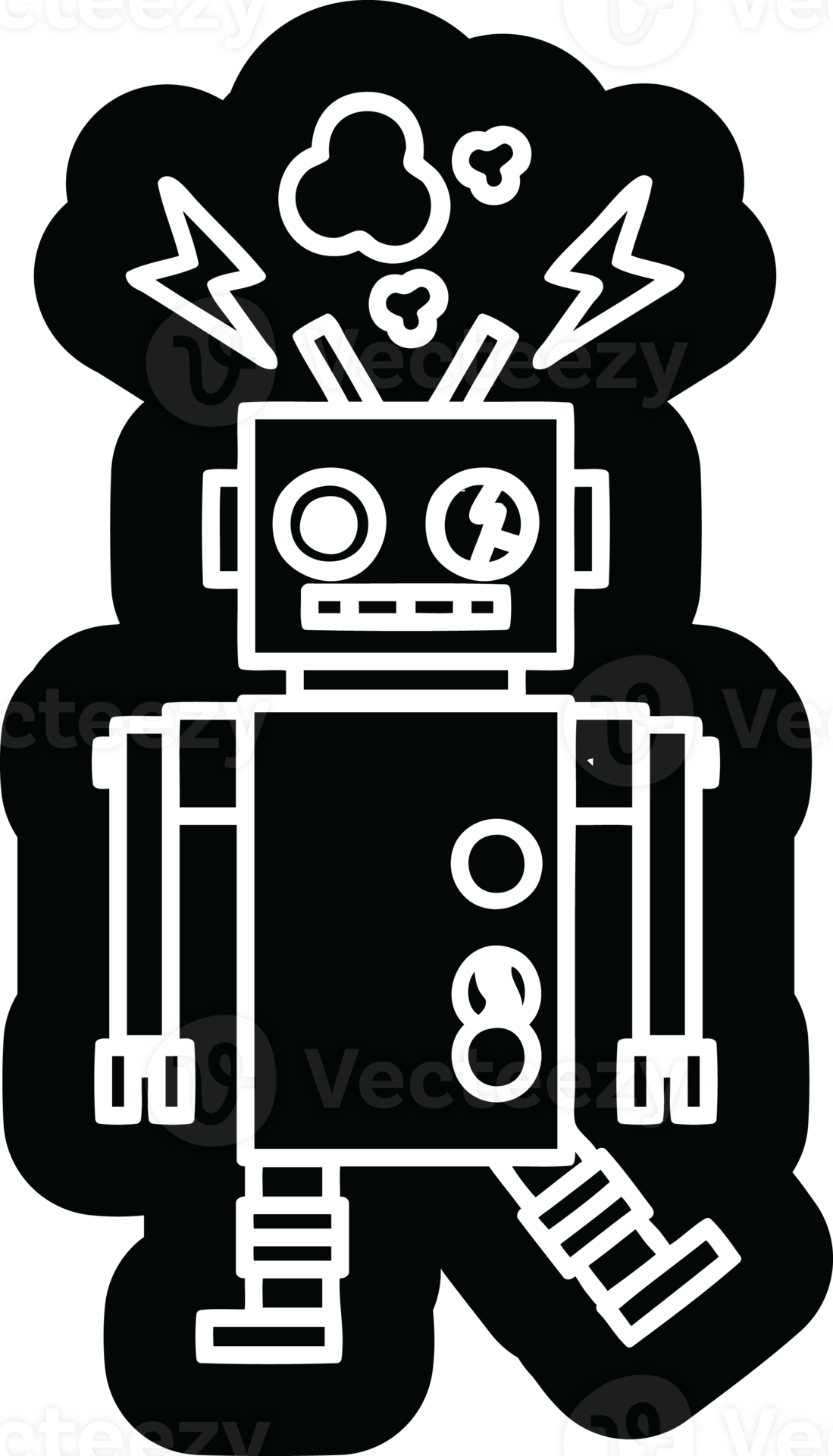 malfunctioning robot icon symbol 45207025 PNG