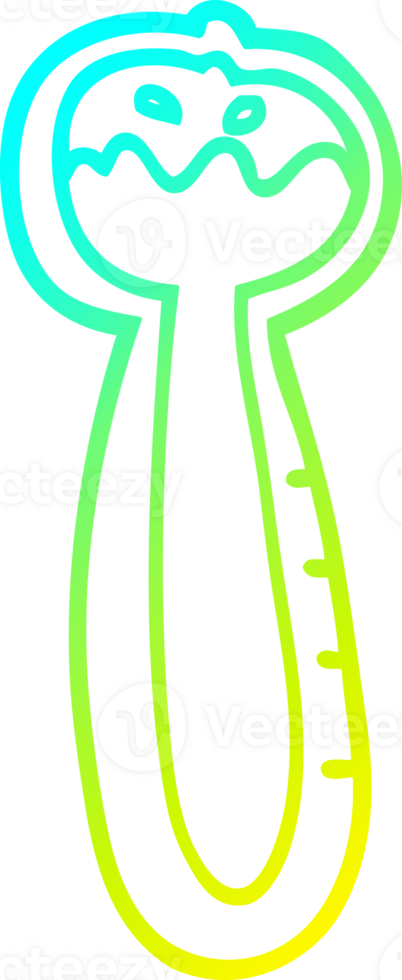 cold gradient line drawing of a cartoon thermometer png