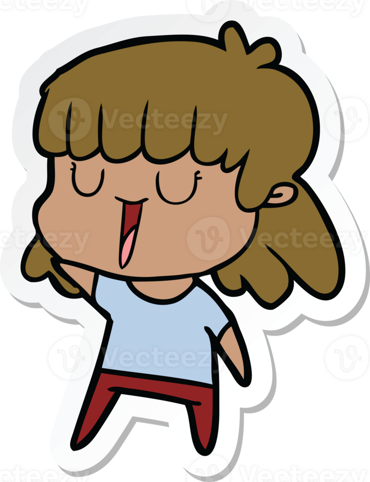 sticker of a cartoon woman png