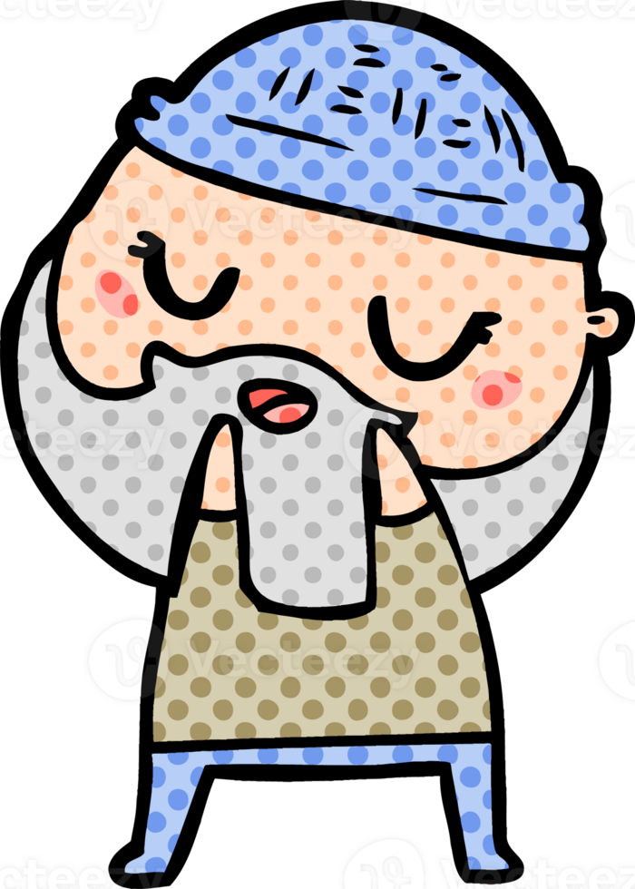 cute cartoon man with beard png