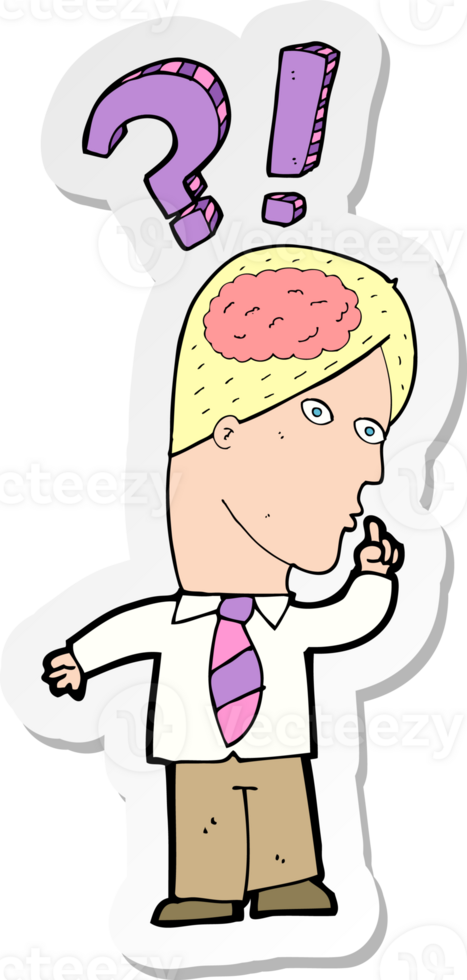 sticker of a cartoon man asking question png