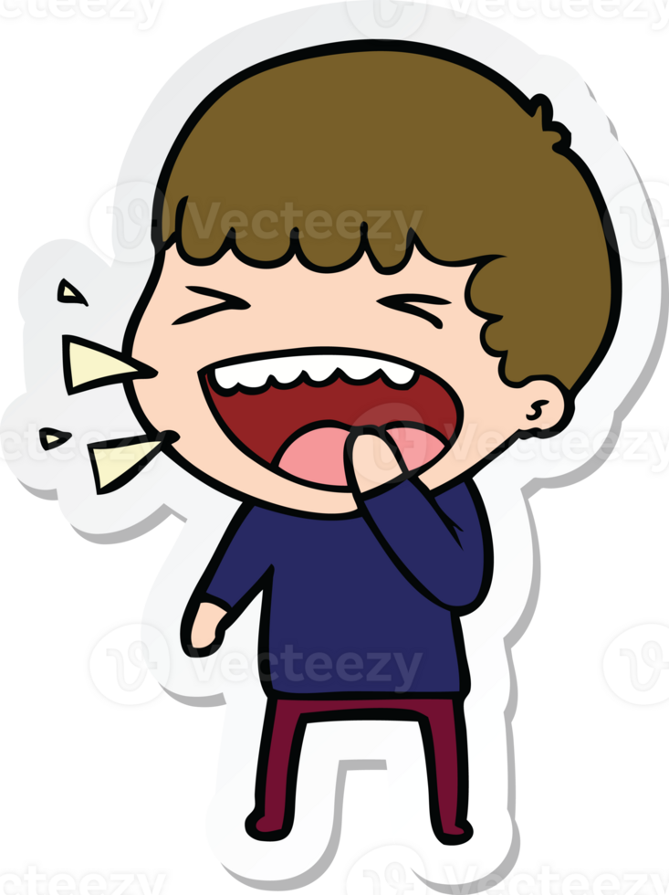 sticker of a cartoon laughing man png