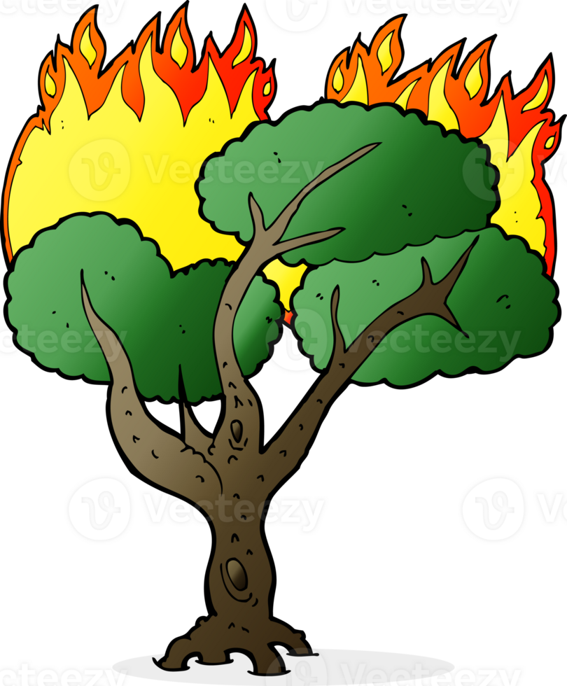 cartoon burning tree png