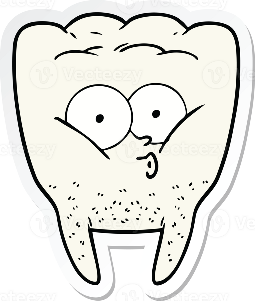 etichetta di un' cartone animato fischio dente png