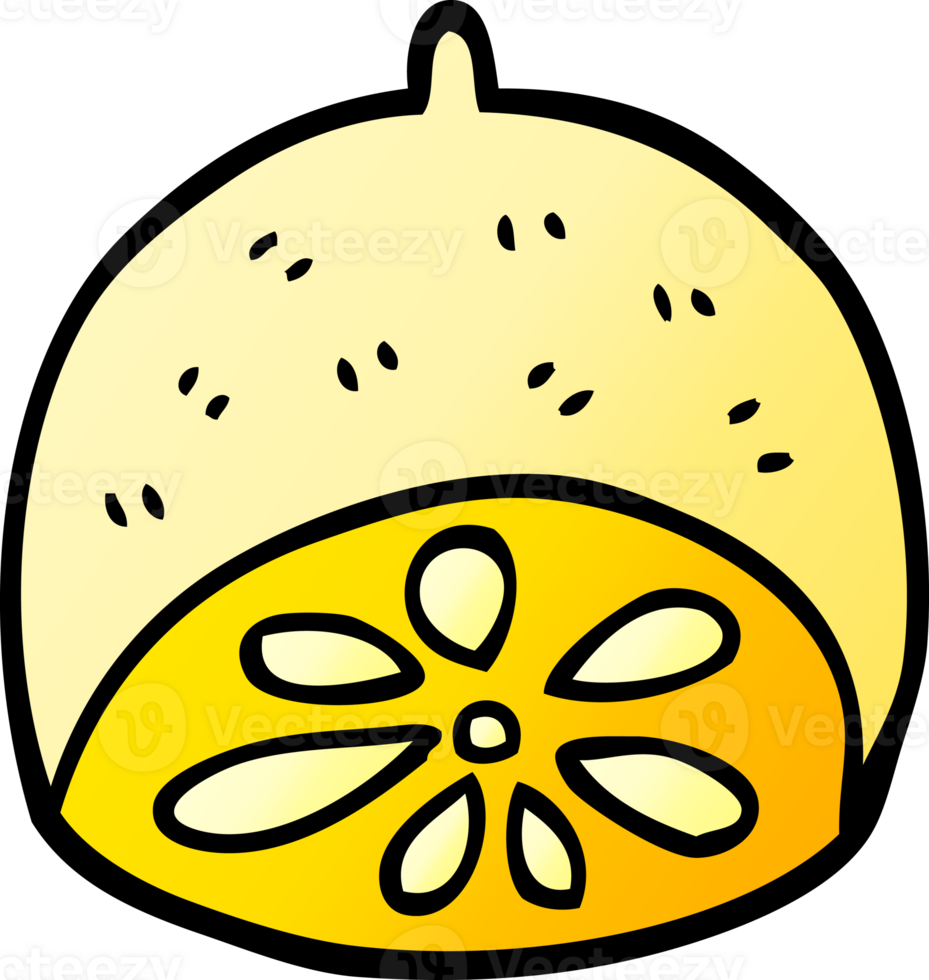 cartoon doodle lemon fruit png