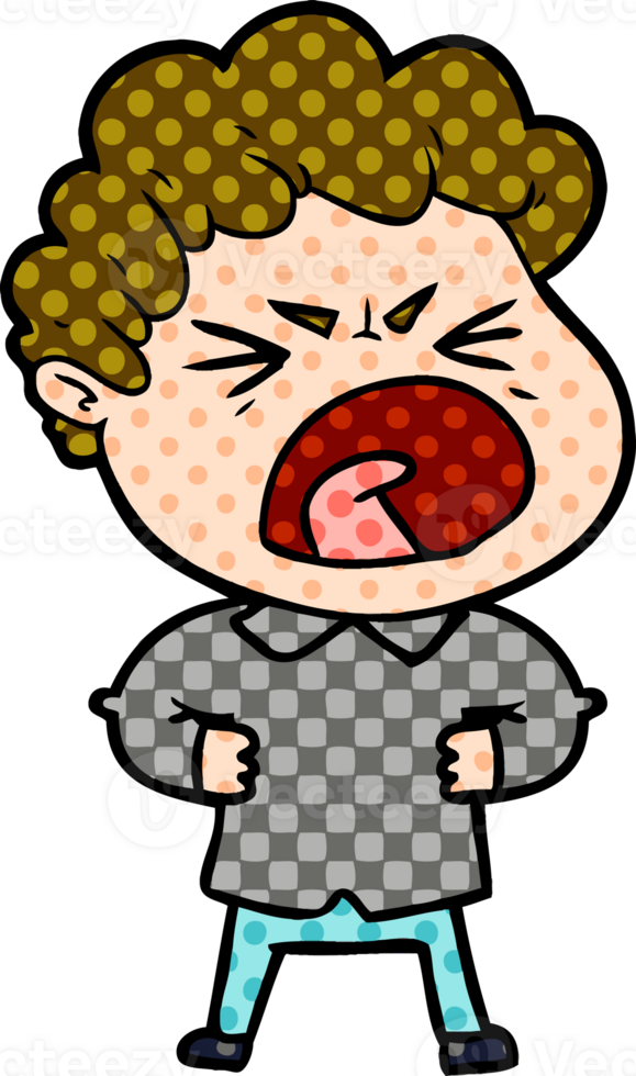 cartoon furious man png
