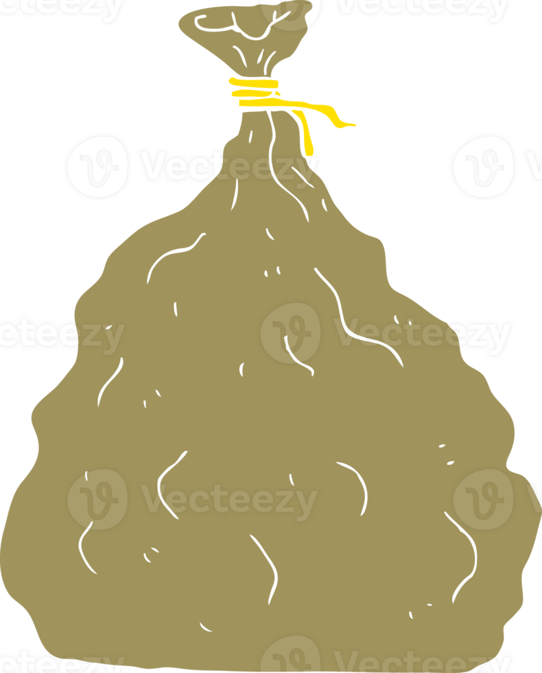 flat color illustration of tied sack png