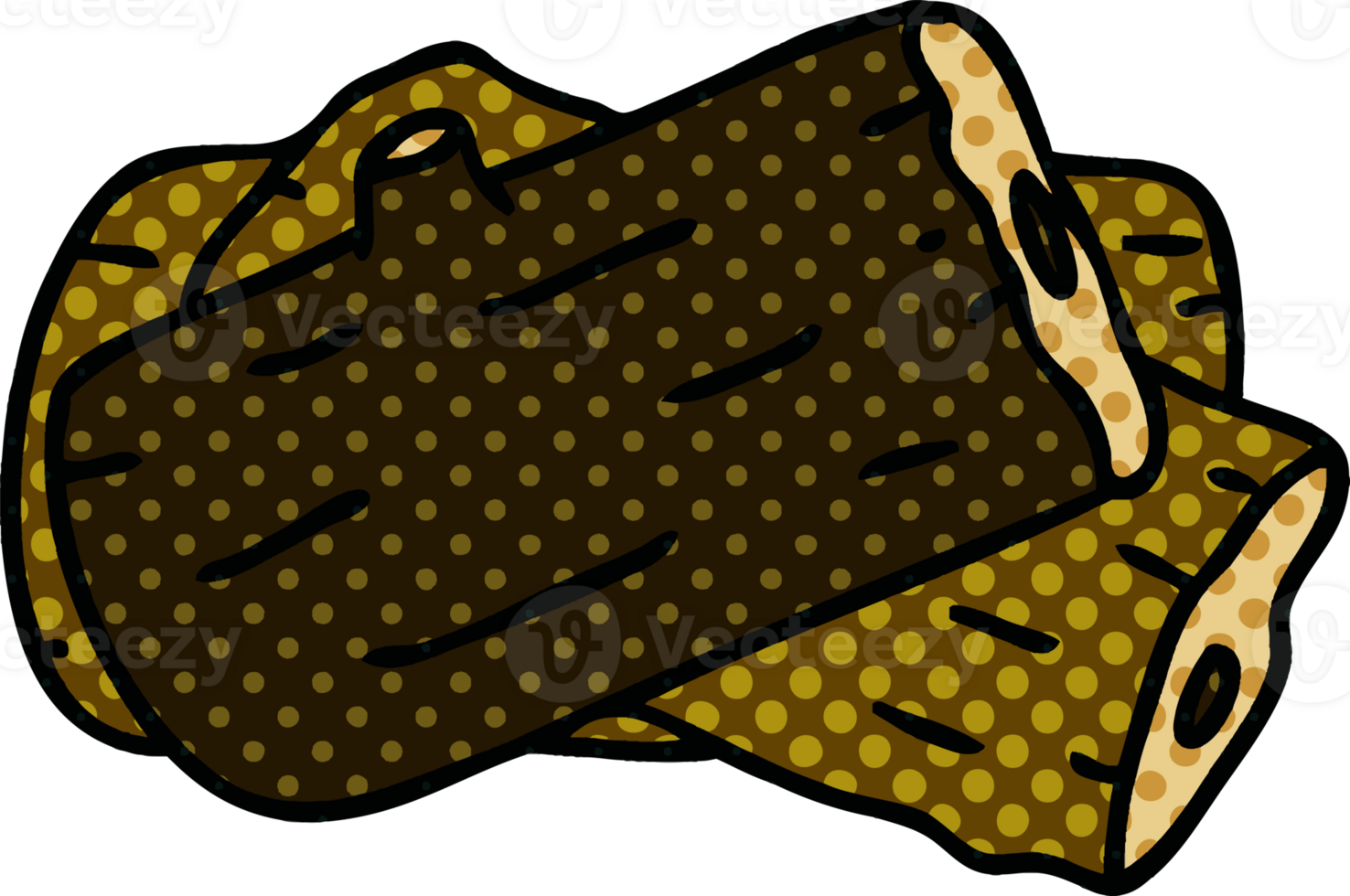comic book style quirky cartoon log png