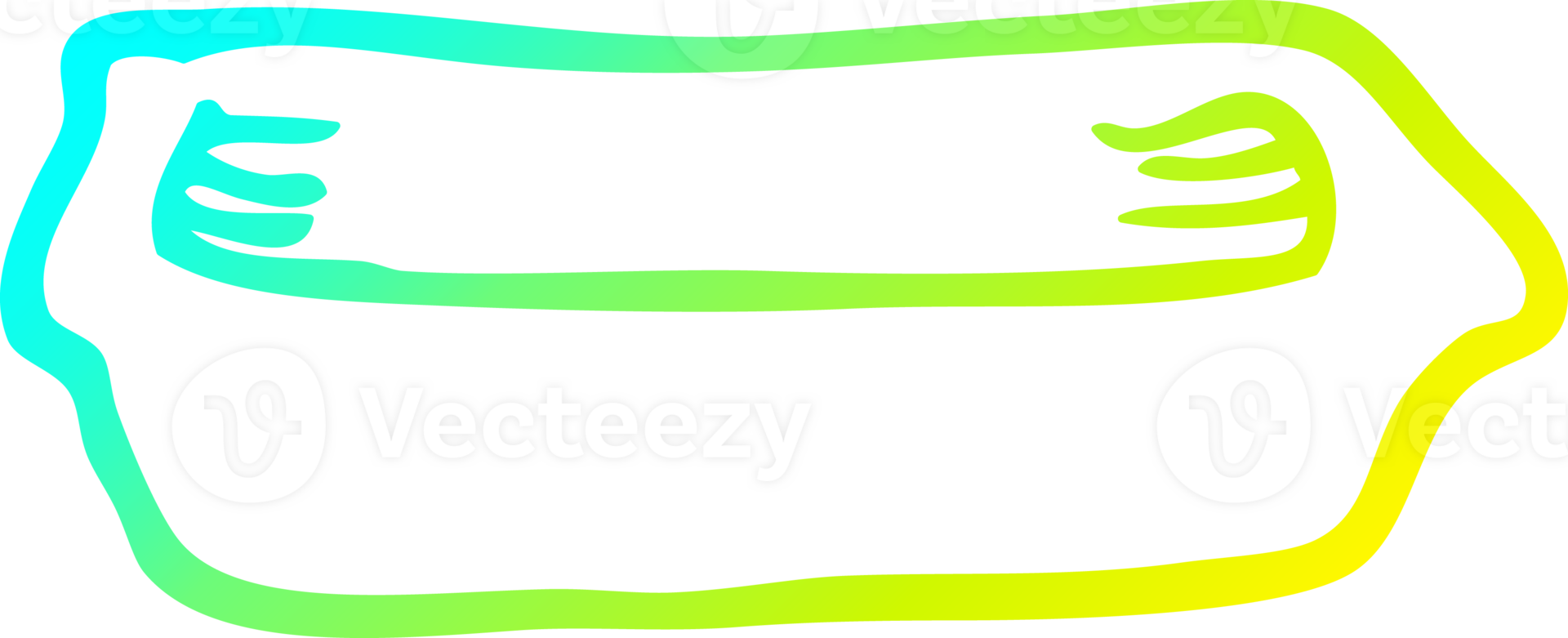 cold gradient line drawing of a cartoon empty tray png
