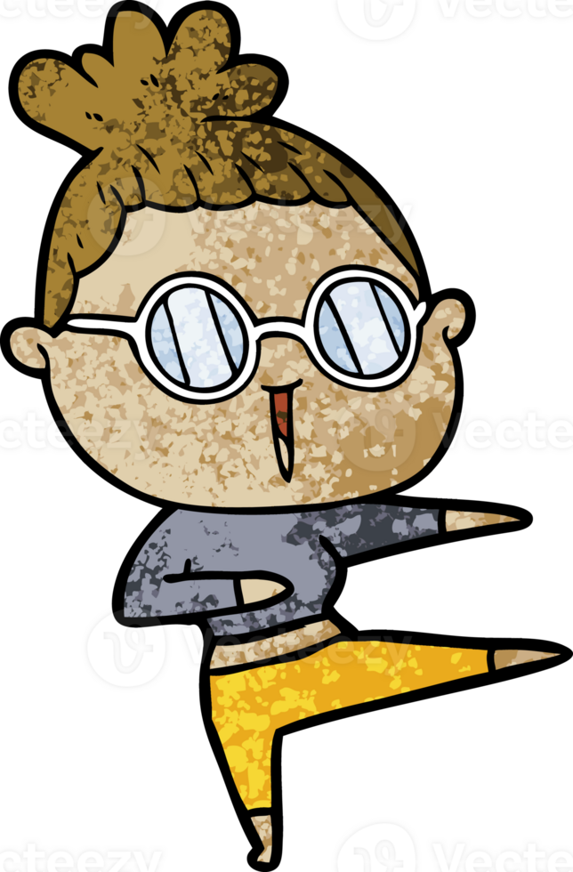 cartoon woman wearing spectacles png