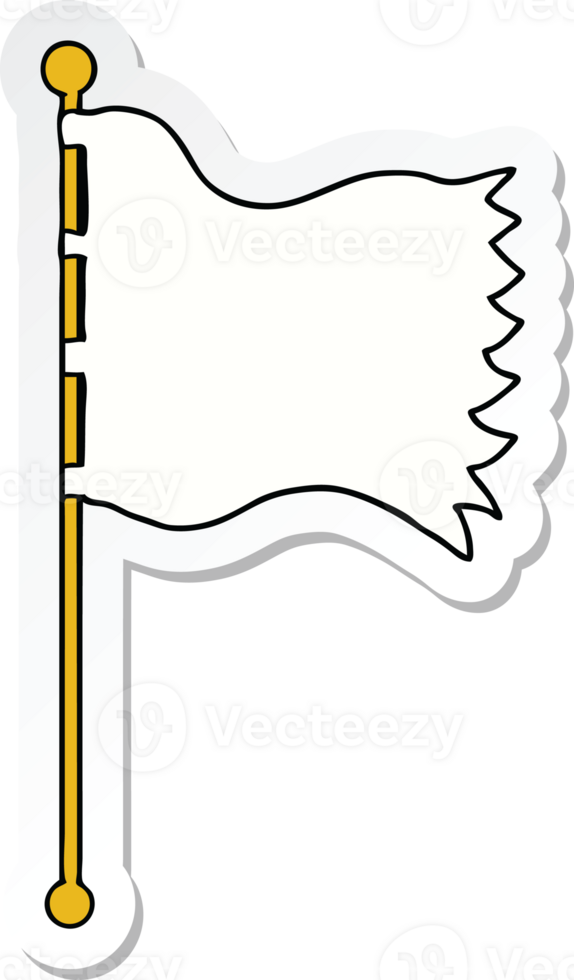 sticker of a cartoon waving flag png