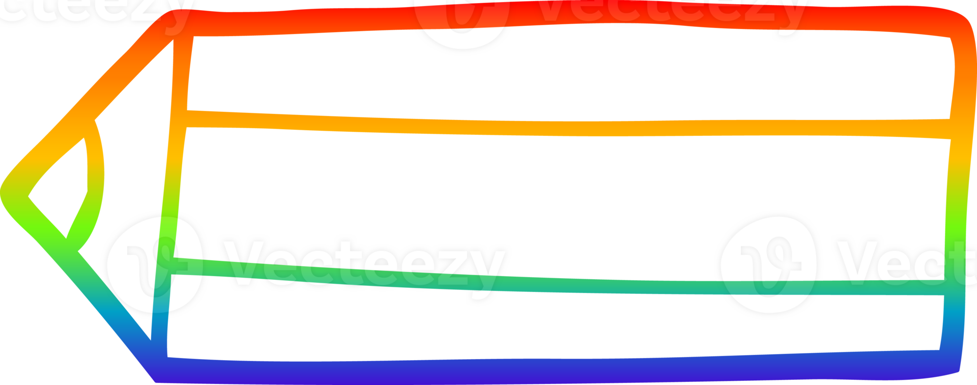 rainbow gradient line drawing of a cartoon colored pencil png