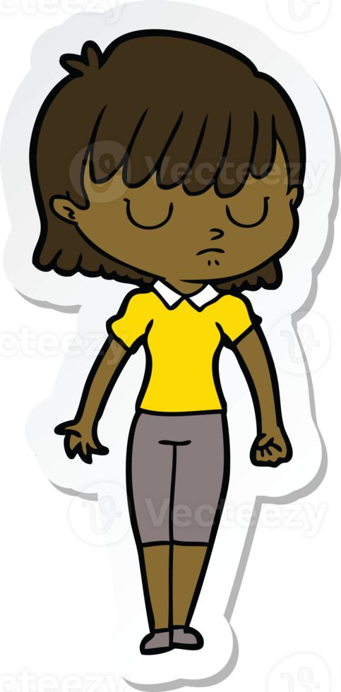 sticker of a cartoon woman png