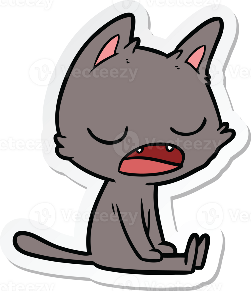 sticker of a talking cat cartoon png