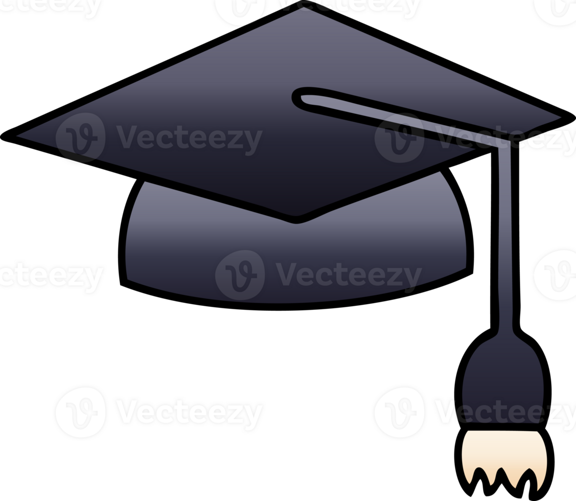 lutning skuggad tecknad serie av en gradering keps png