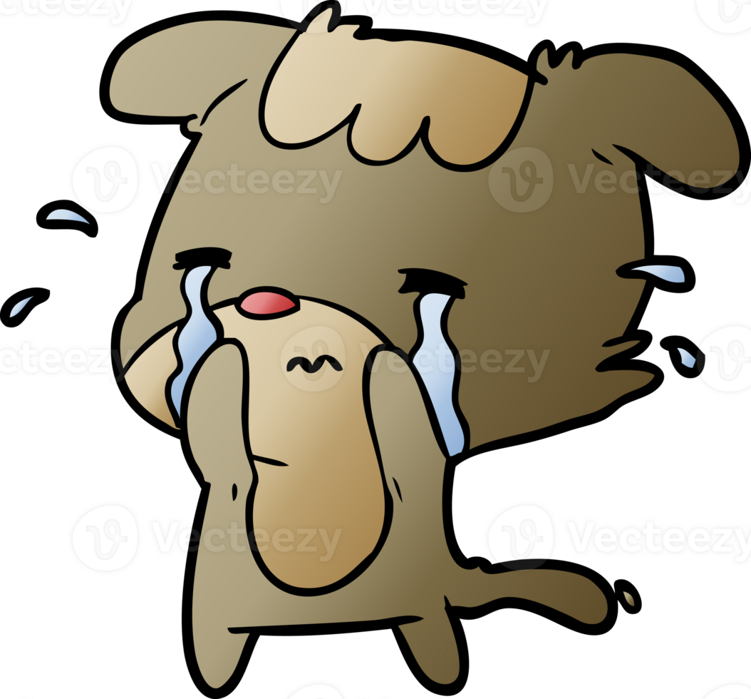 cartoon sad dog crying png