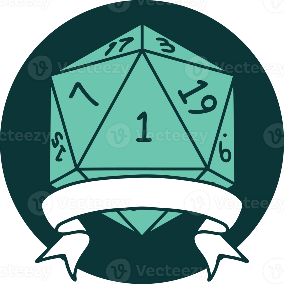 icon of natural one d20 dice roll png