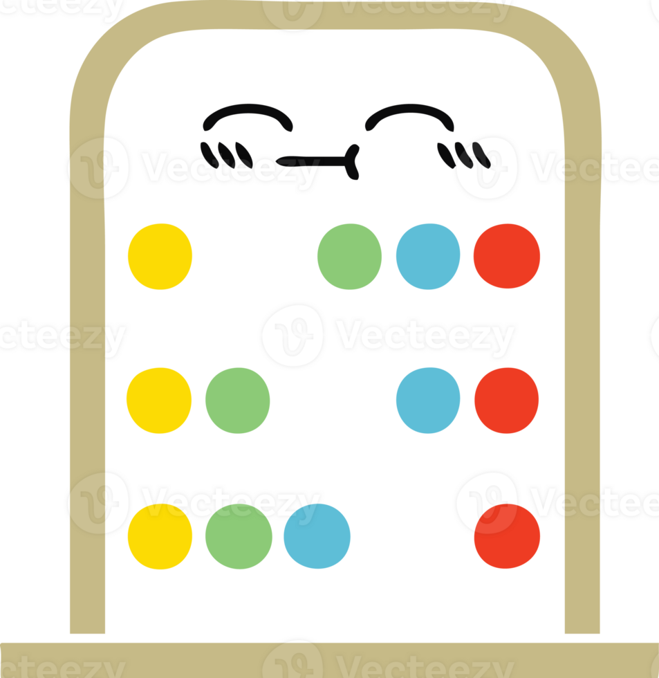 flat color retro cartoon of a abacus png