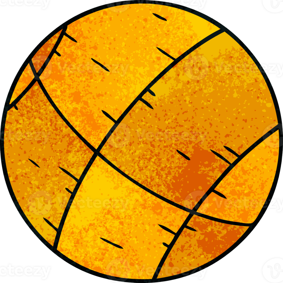 hand drawn textured cartoon doodle of a basket ball png