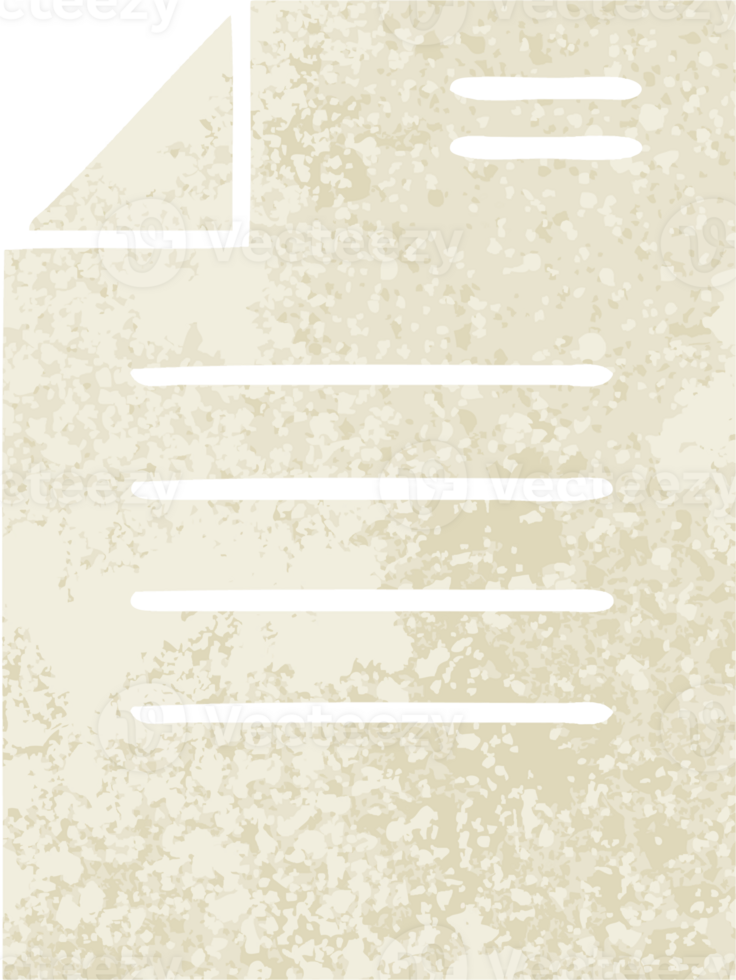 retro illustration style cartoon of a sheet of paper png