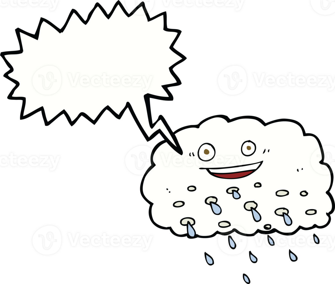 cartoon rain cloud with speech bubble png