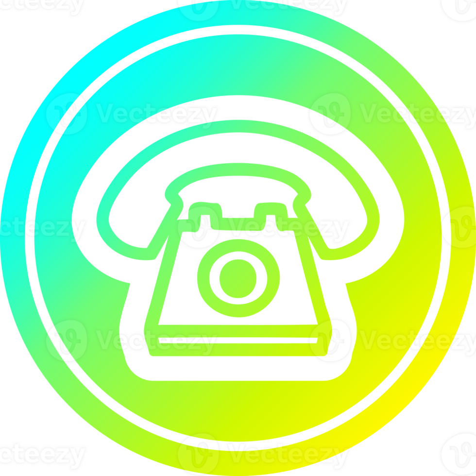velho Telefone circular ícone com legal gradiente terminar png