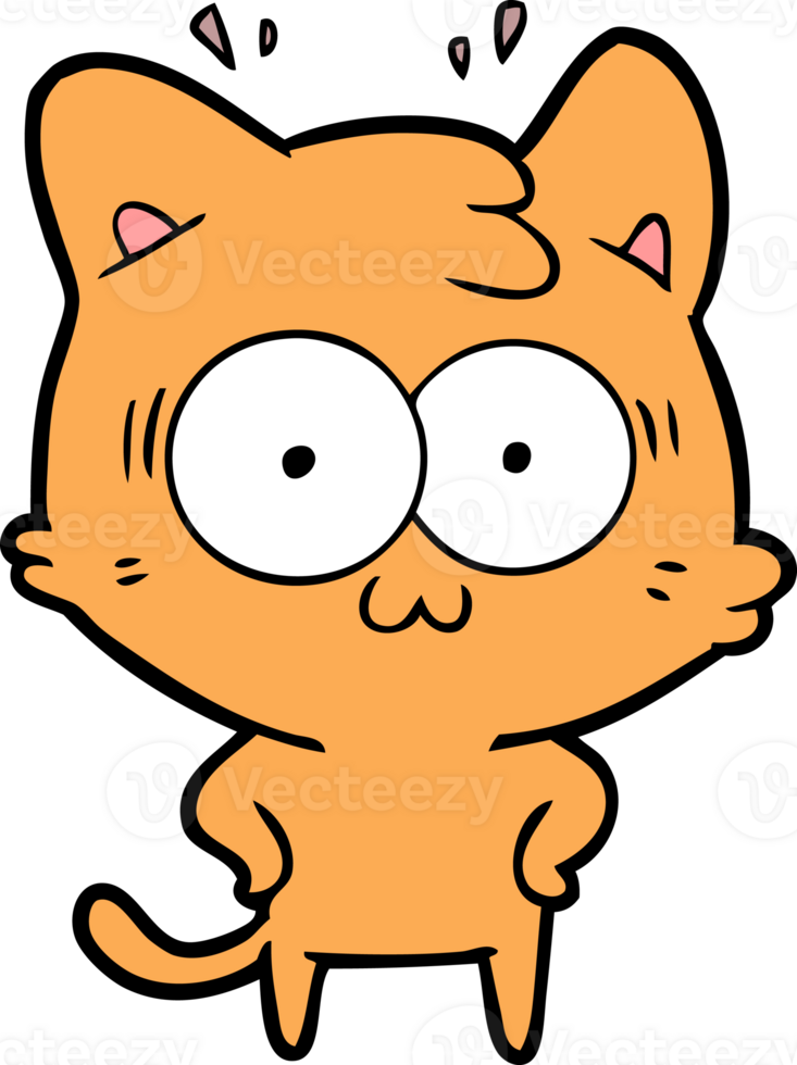 cartoon surprised cat png