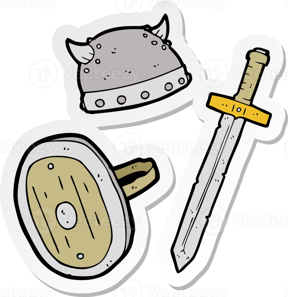 sticker of a cartoon medieval warrior objects png