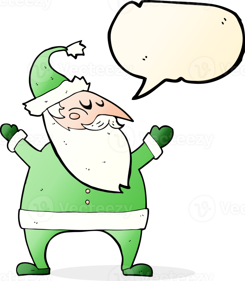 cartoon santa claus with speech bubble png