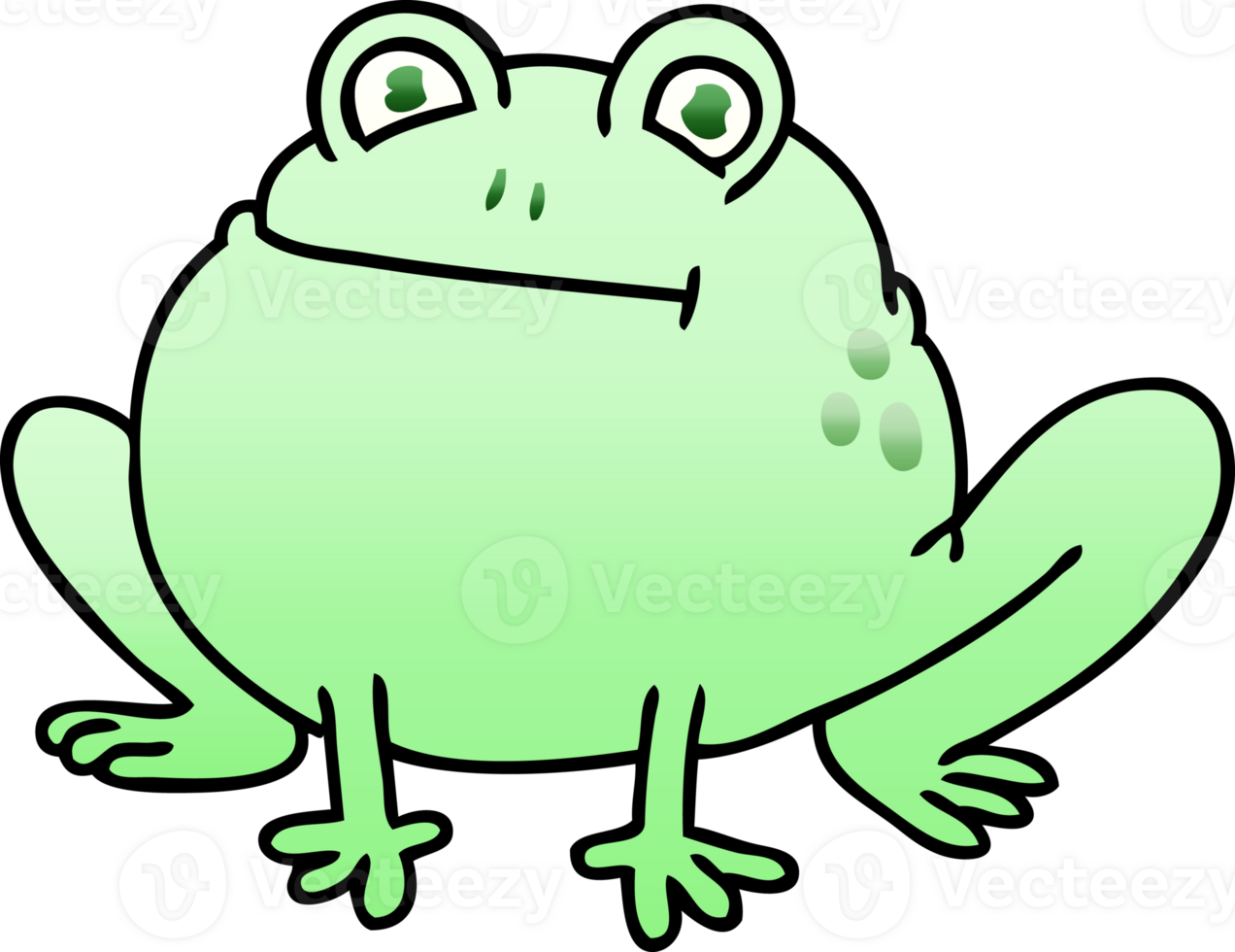 gradient shaded quirky cartoon frog png