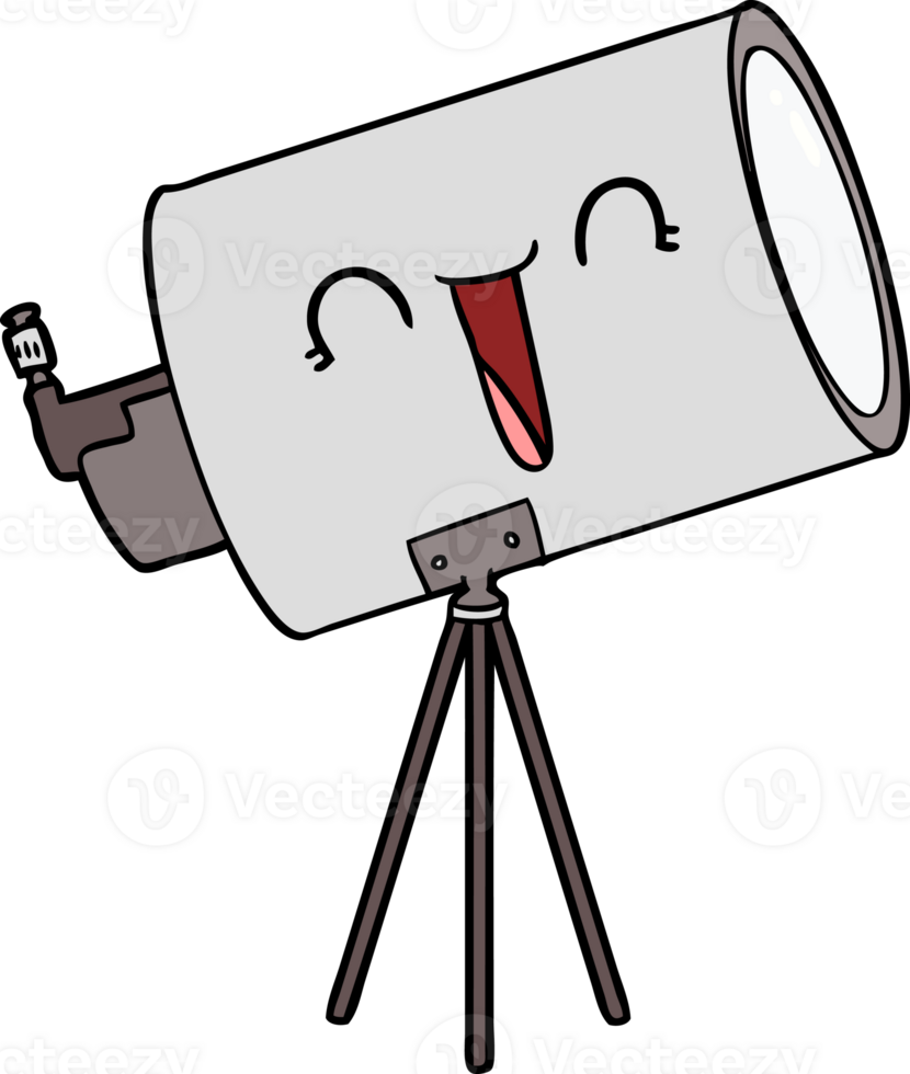 cartoon telescope with face png