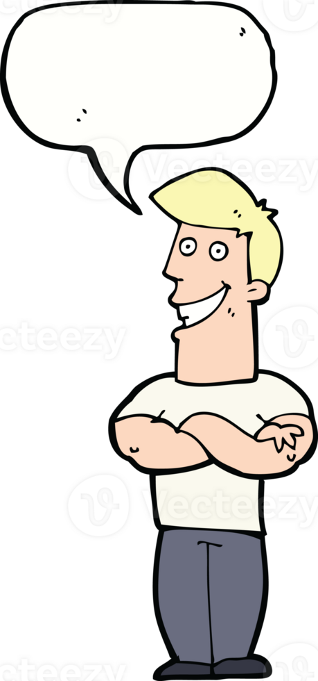 cartoon grinning man with speech bubble png