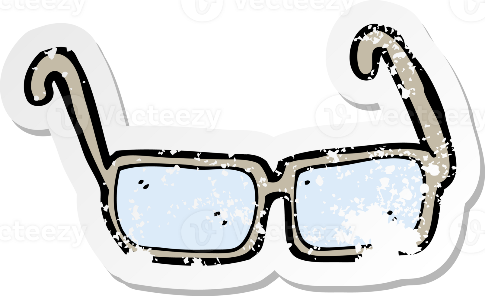 retro distressed sticker of a cartoon spectacles png