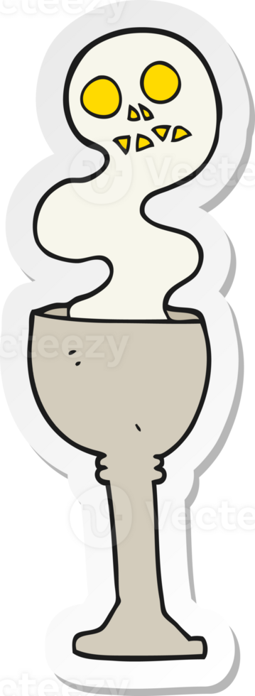 sticker of a cartoon spooky halloween goblet png