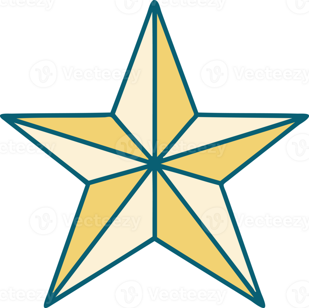 iconic tattoo style image of a star png
