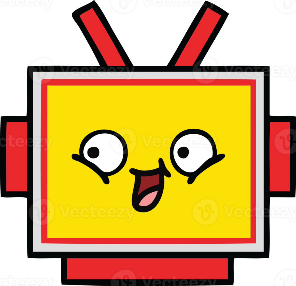 cute cartoon of a robot head png