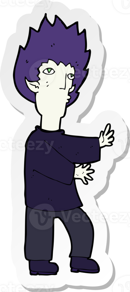 sticker of a cartoon vampire man png