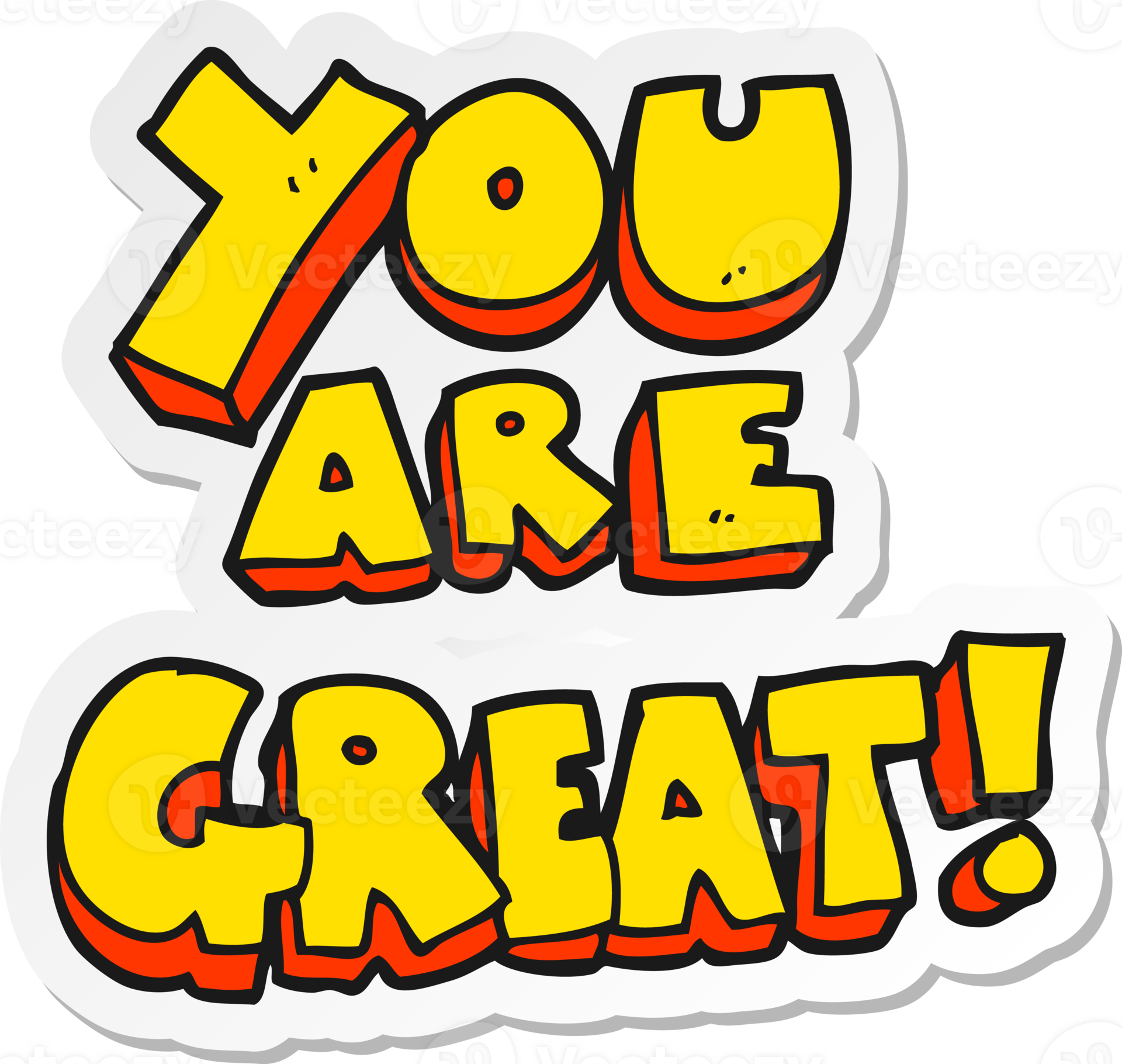 sticker of a you are great cartoon symbol 45209106 PNG