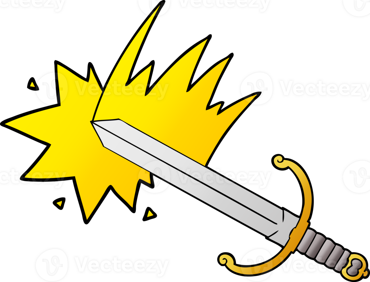 swinging cartoon sword png