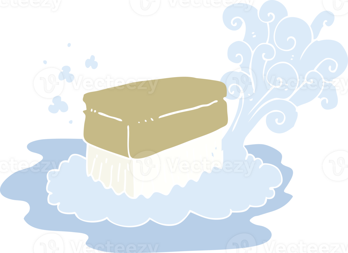 piatto colore illustrazione di scrubbing spazzola png