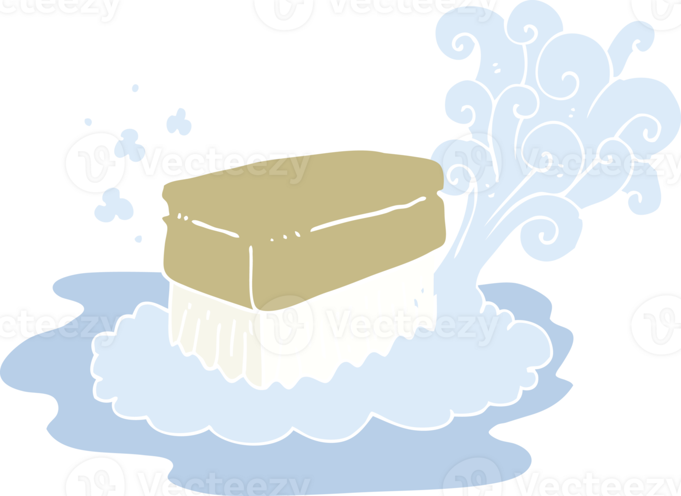 flat color illustration of scrubbing brush png