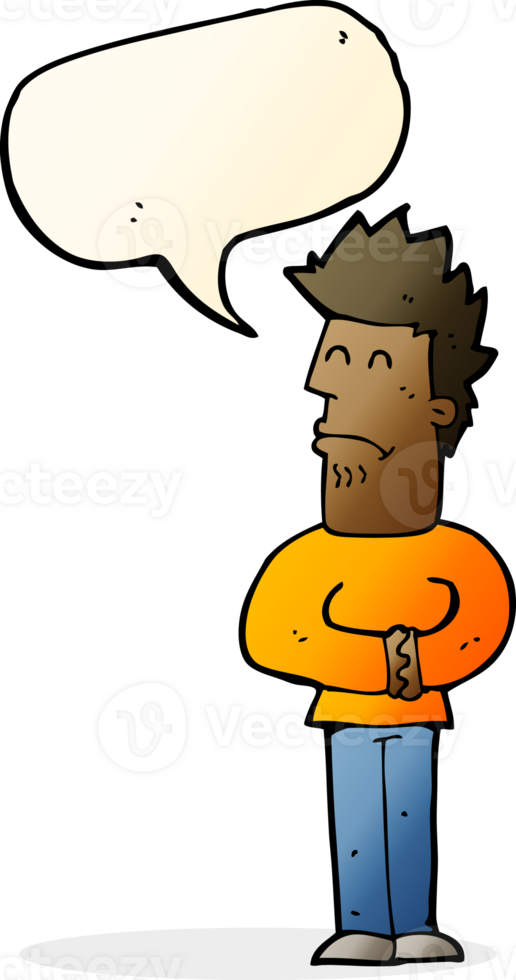 cartoon nervous man with speech bubble png