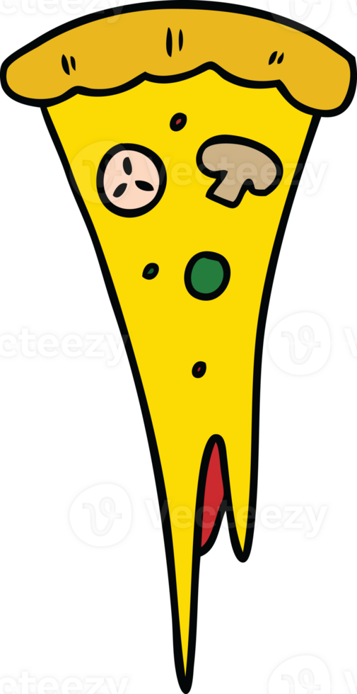 hand drawn cartoon doodle of a slice of pizza png