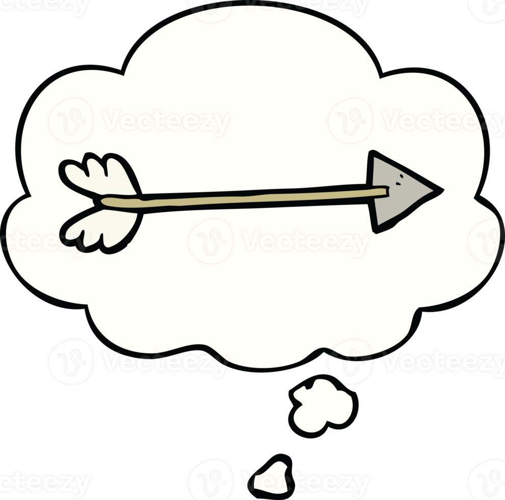 cartoon arrow with thought bubble png