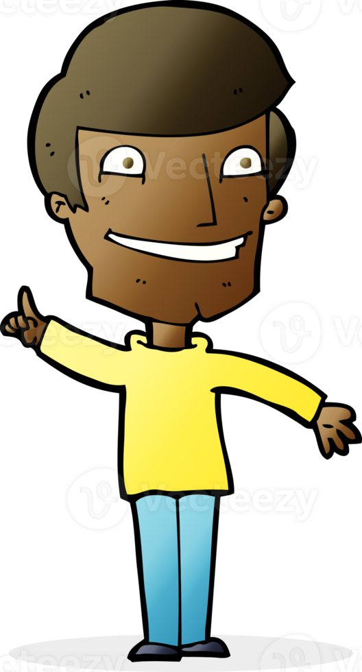 cartoon grinning man with idea png